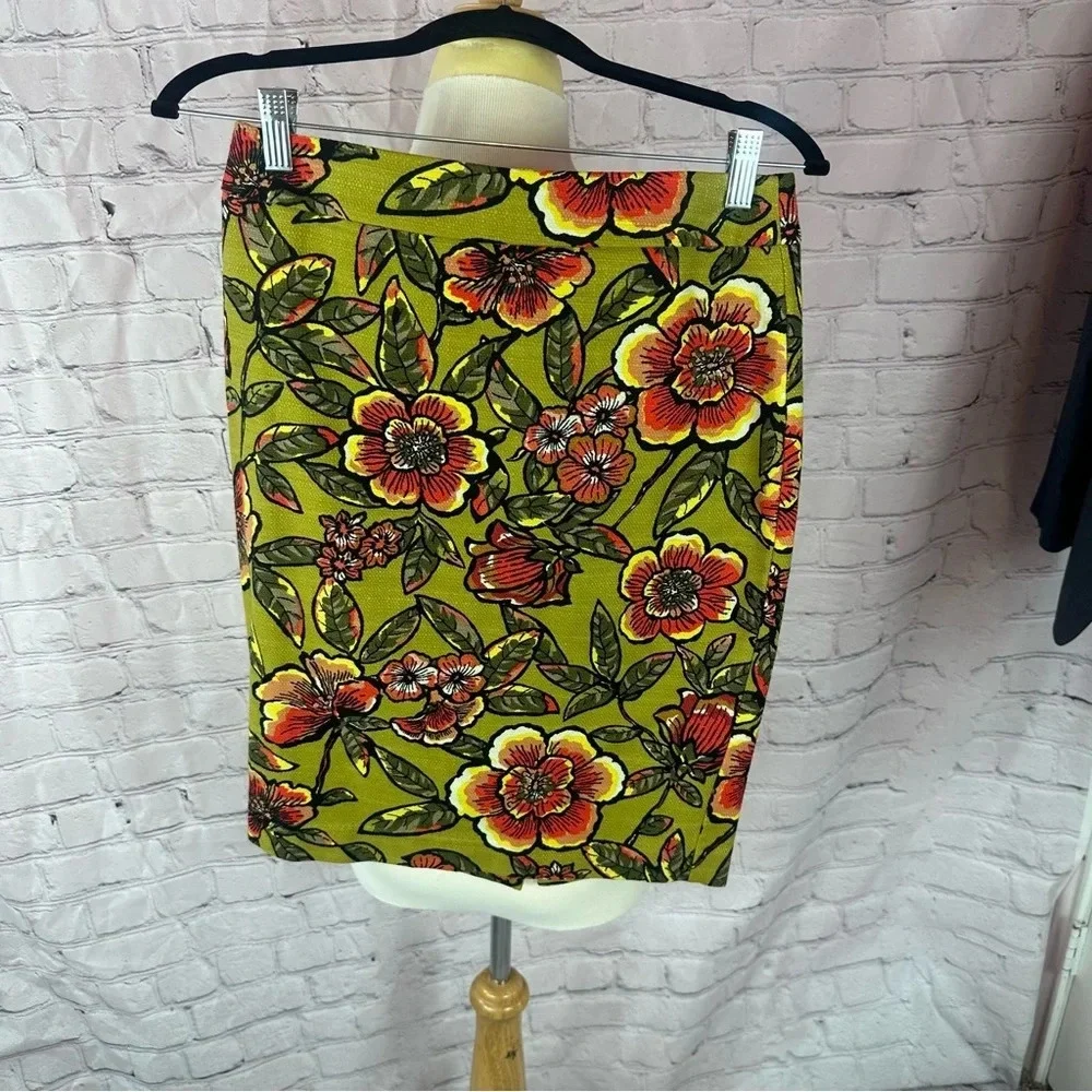 ann taylor LOFT floral print pencil skirt no size tag XS small preppy boho